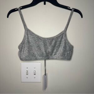 WeWoreWhat Womens S Gray Towel Terry Cami Bralette Bra Top Crop Athleisure NWT